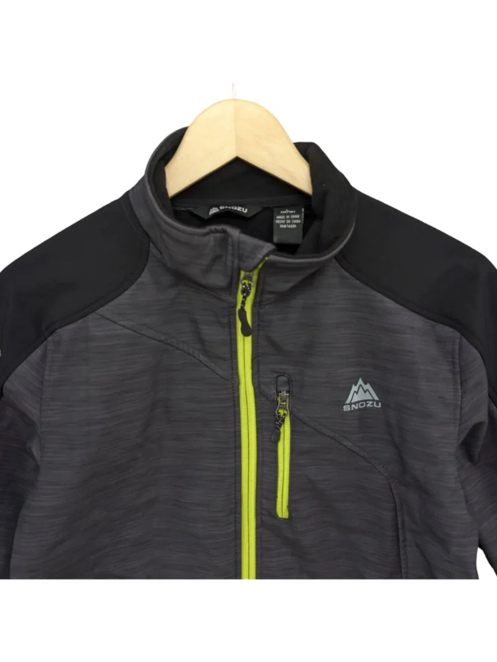 Snozu Extreme Gear Jacket Boys Black Grey Full Zip Fleece Lined Size L 14/16